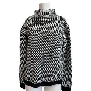 Sanctuary Black and White Turtleneck Sweater